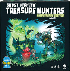 Mattel Games Ghost Fightin’ Treasure Hunters Anniversary box front sparks family game night with a spooky vibe.