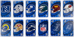 Mattel Games Giant UNO NFL visuals celebrate team pride during game night.