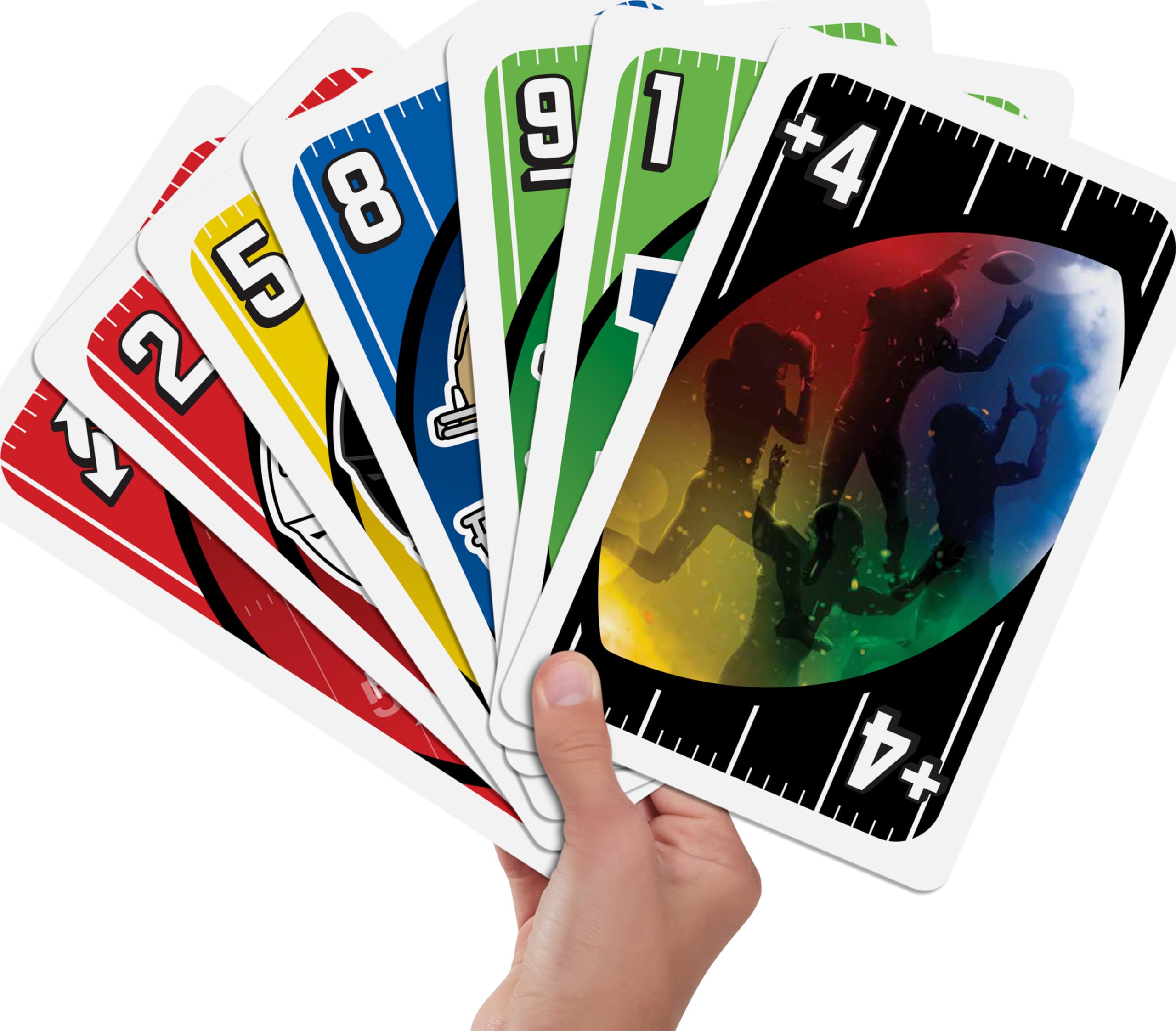 Mattel Games Giant UNO NFL rule Ice the Kicker adds playful action to playtime.