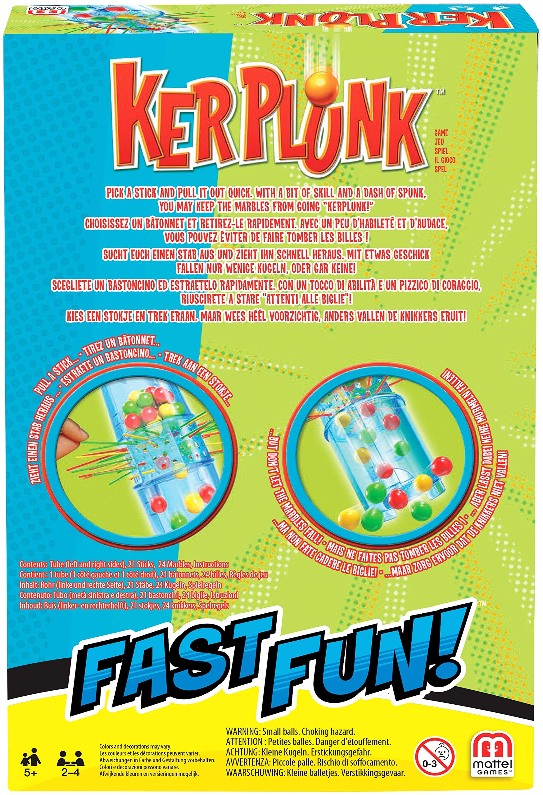 Mattel Games Kerplunk family playtime: 15-minute game ideal for quick sessions.