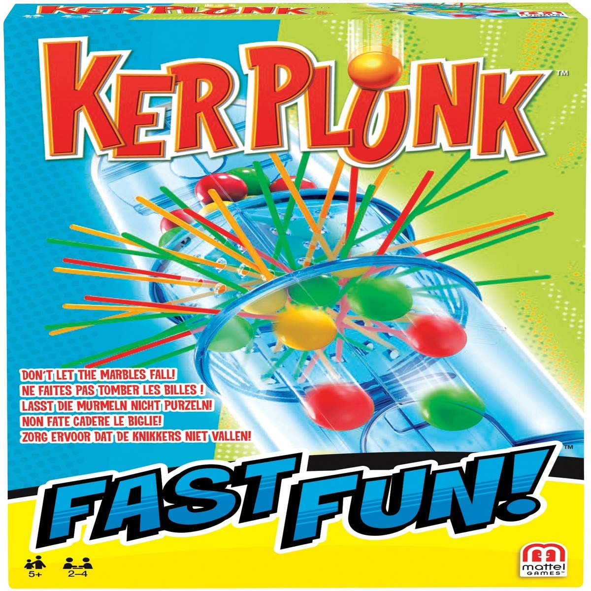 Mattel Games Kerplunk setup: quick assembly for fast family play.