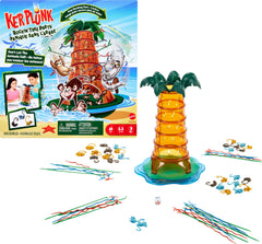 Mattel Games KerPlunk rockin' tree animal pieces add colorful play appeal.