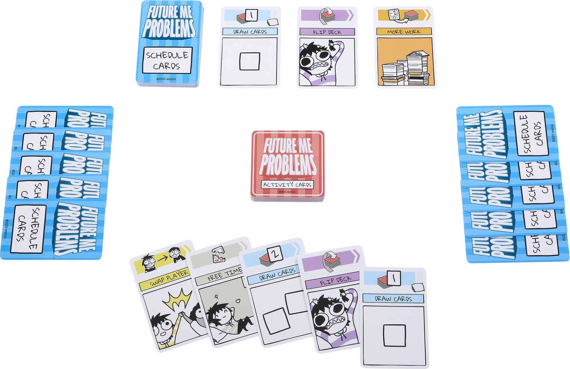 Avoiding the Large, Important Task card adds playful tension.