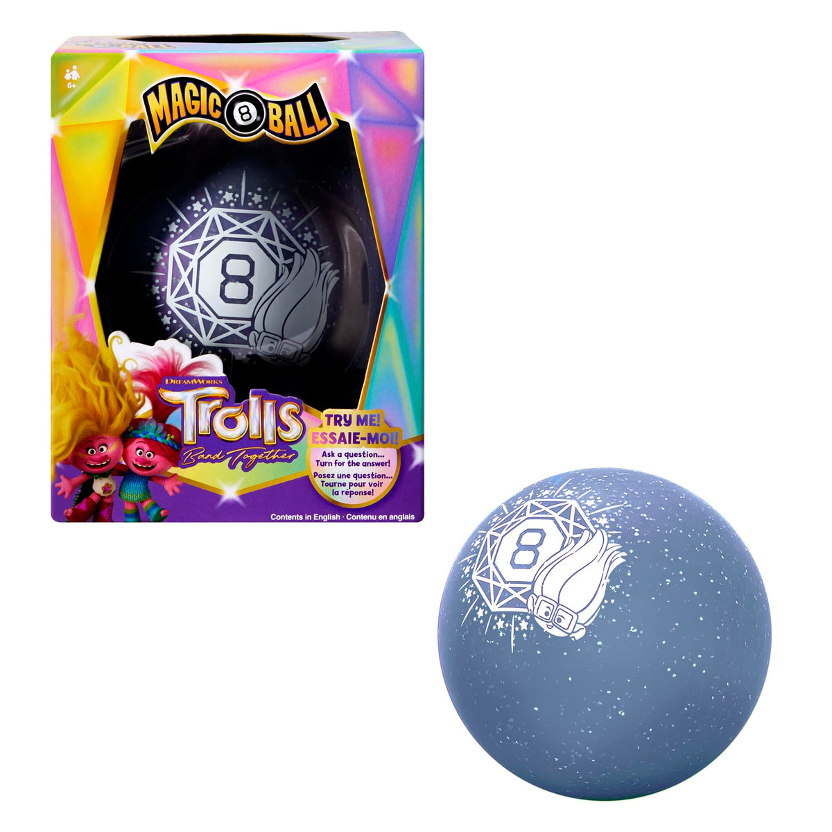 Mattel Magic 8 Ball DreamWorks Trolls glittering ball ready for playful fortune-telling