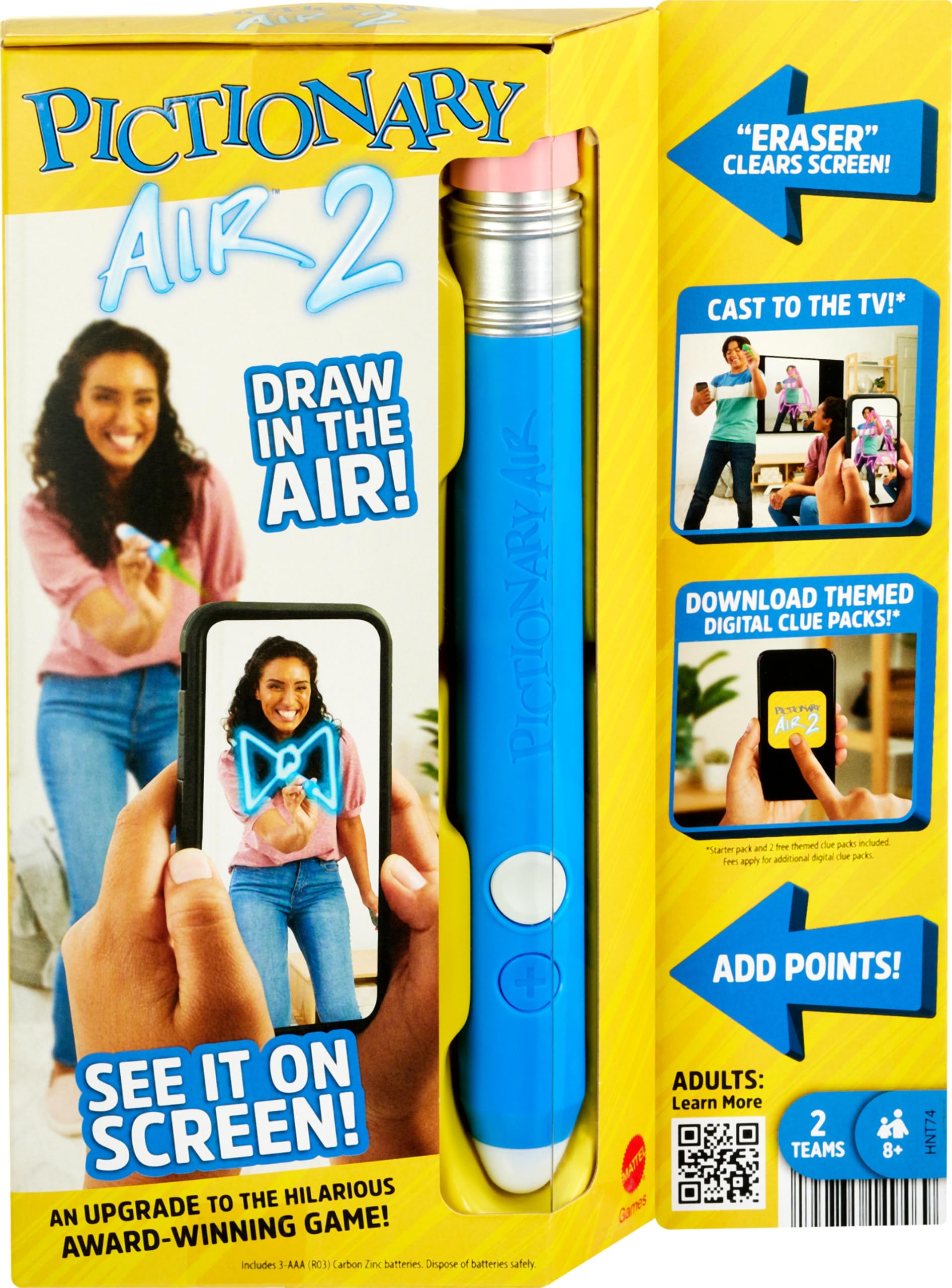 Mattel Games Pictionary Air 2 pen design for precise in-air drawing