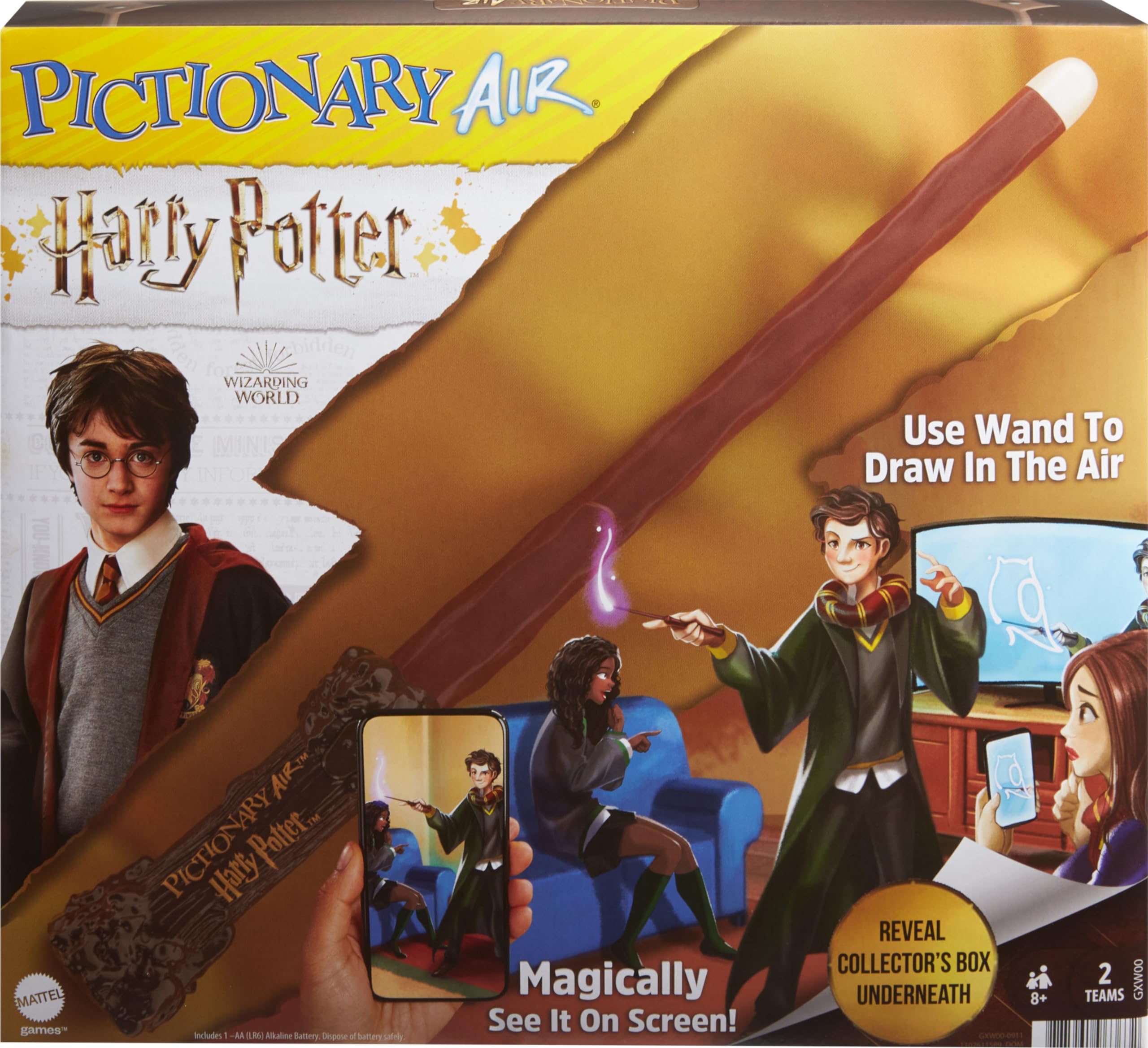 Mattel Games Pictionary Air wand pen for magical air drawing and family fun.