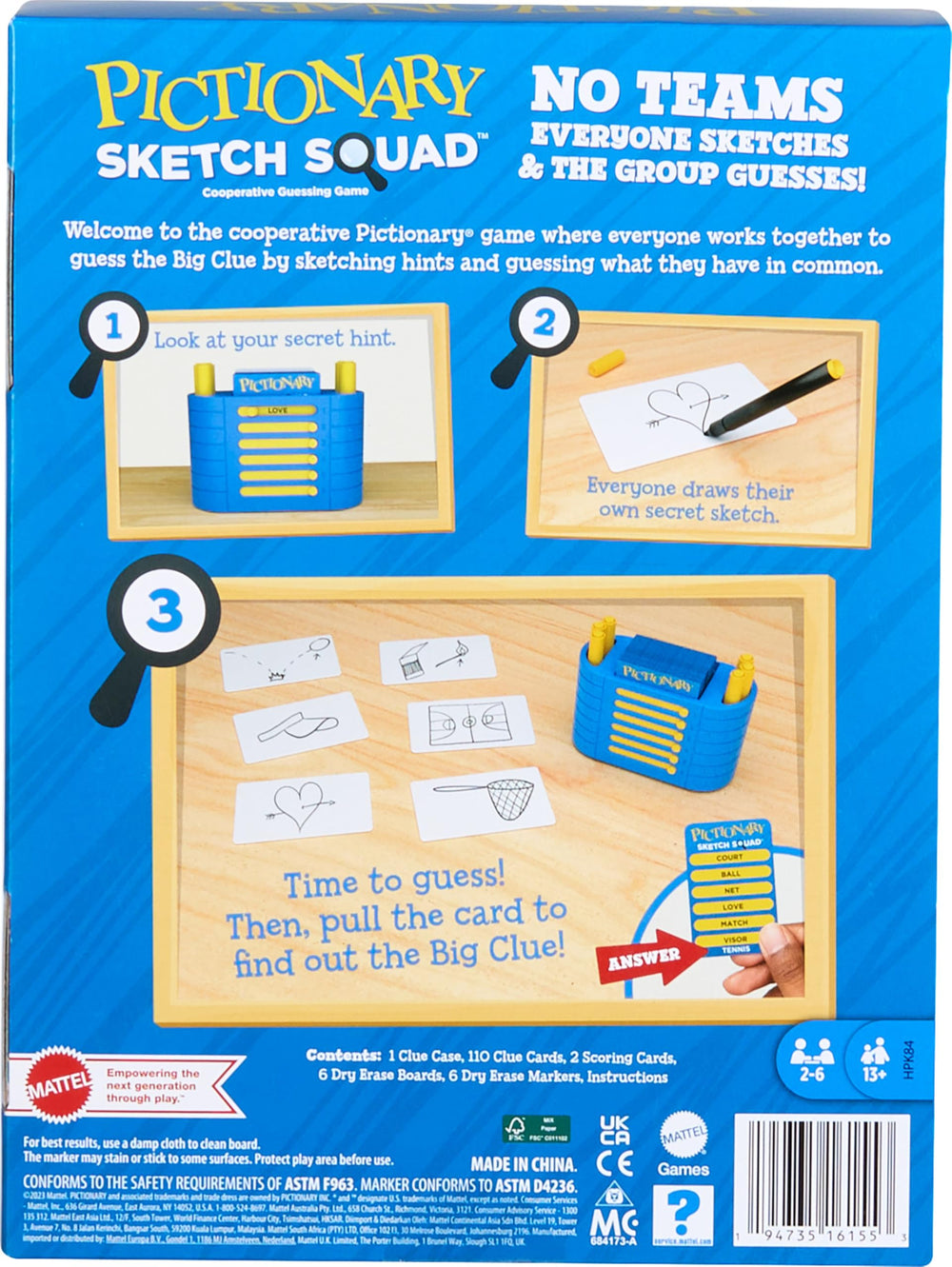Mattel Games Pictionary Sketch Squad setup for 2 to 6 players during play