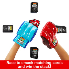 Mattel Games Rock Em Sock Em cards flip action creates quick matches.