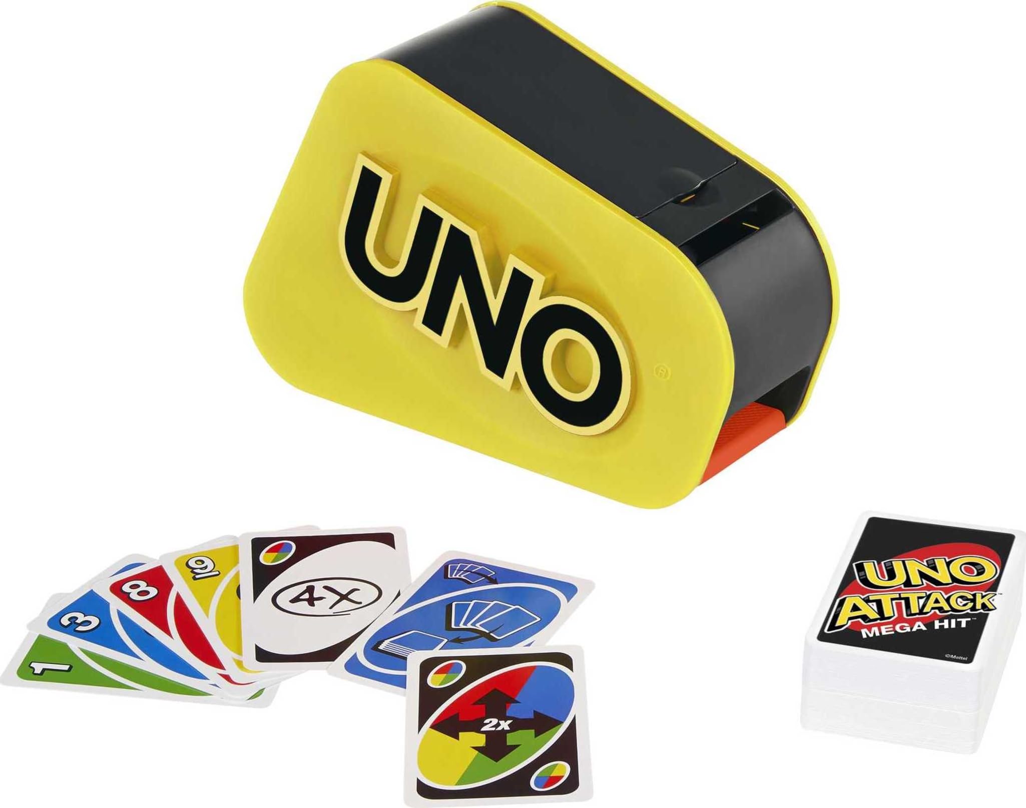 Mattel UNO Attack card shooter-action adds excitement to game nights.