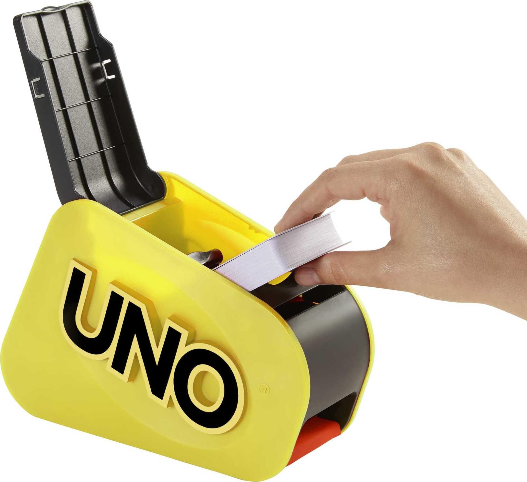 Mattel UNO Attack lights and sounds enhance family game nights.