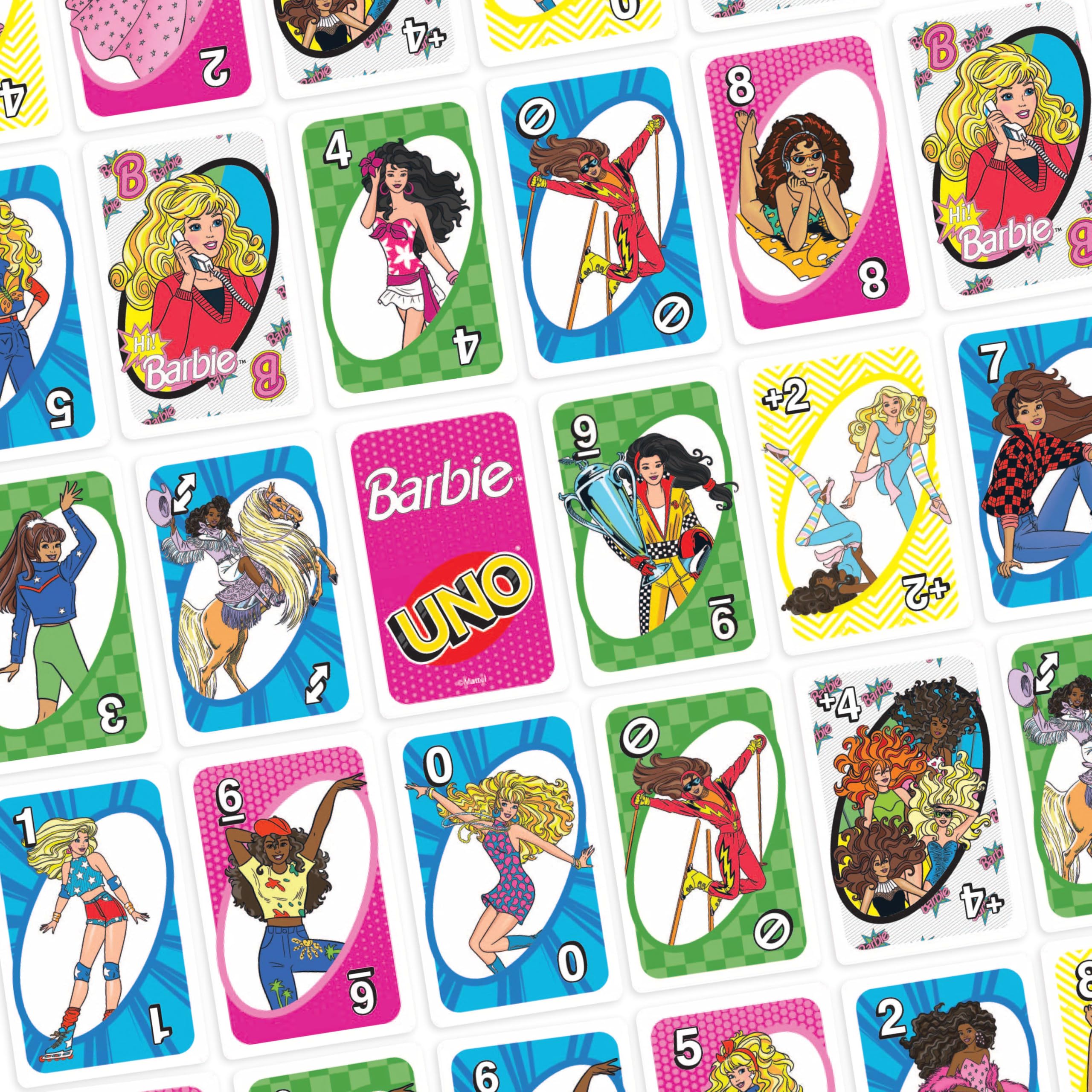 Mattel Games UNO Barbie last-card moment capture, encourage quick thinking and excitement
