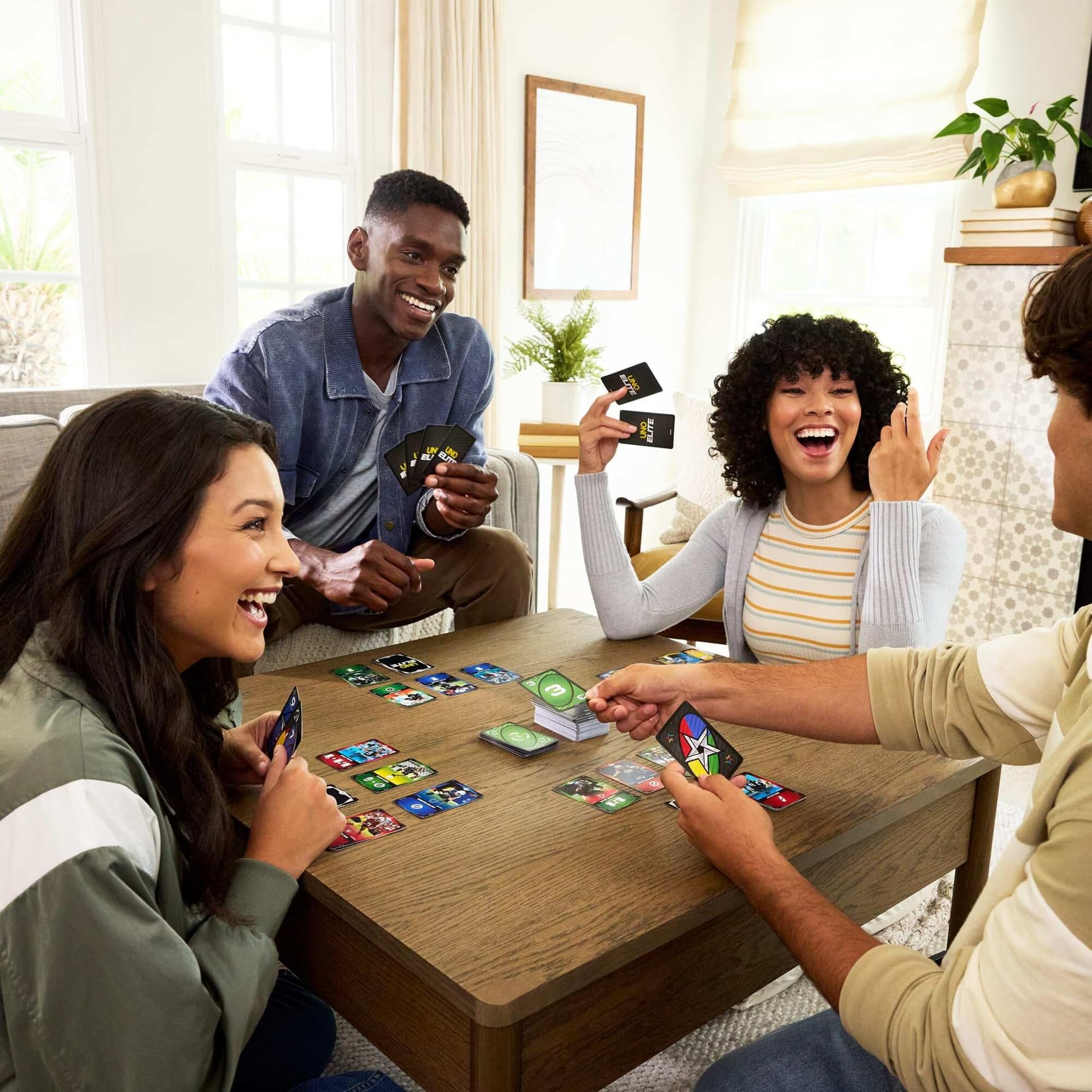 Mattel UNO Elite NFL 56 player cards add team flavor and strategy.