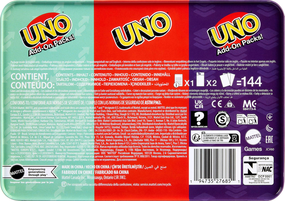 Mattel Games UNO family game night setup shows shared fun around the table.
