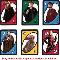 Mattel Games UNO Harry Potter Draw-Two and Wild cards speed up rounds.