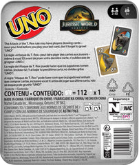 Mattel Games UNO Jurassic World Rebirth last-card moment boosts excitement during play.