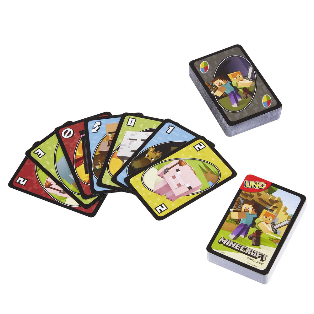 Mattel Games UNO Minecraft score pile helps track points.