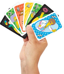 Mattel Games UNO The Simpsons graphics highlight beloved characters for lively party sessions.