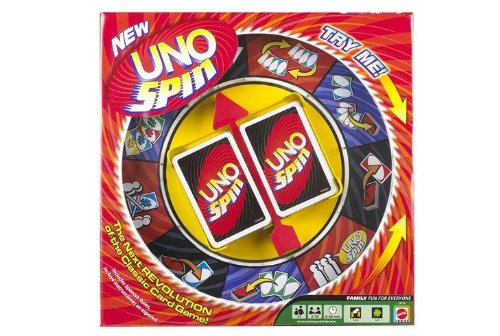 Mattel Games UNO Spin instruction card guiding quick setup and play