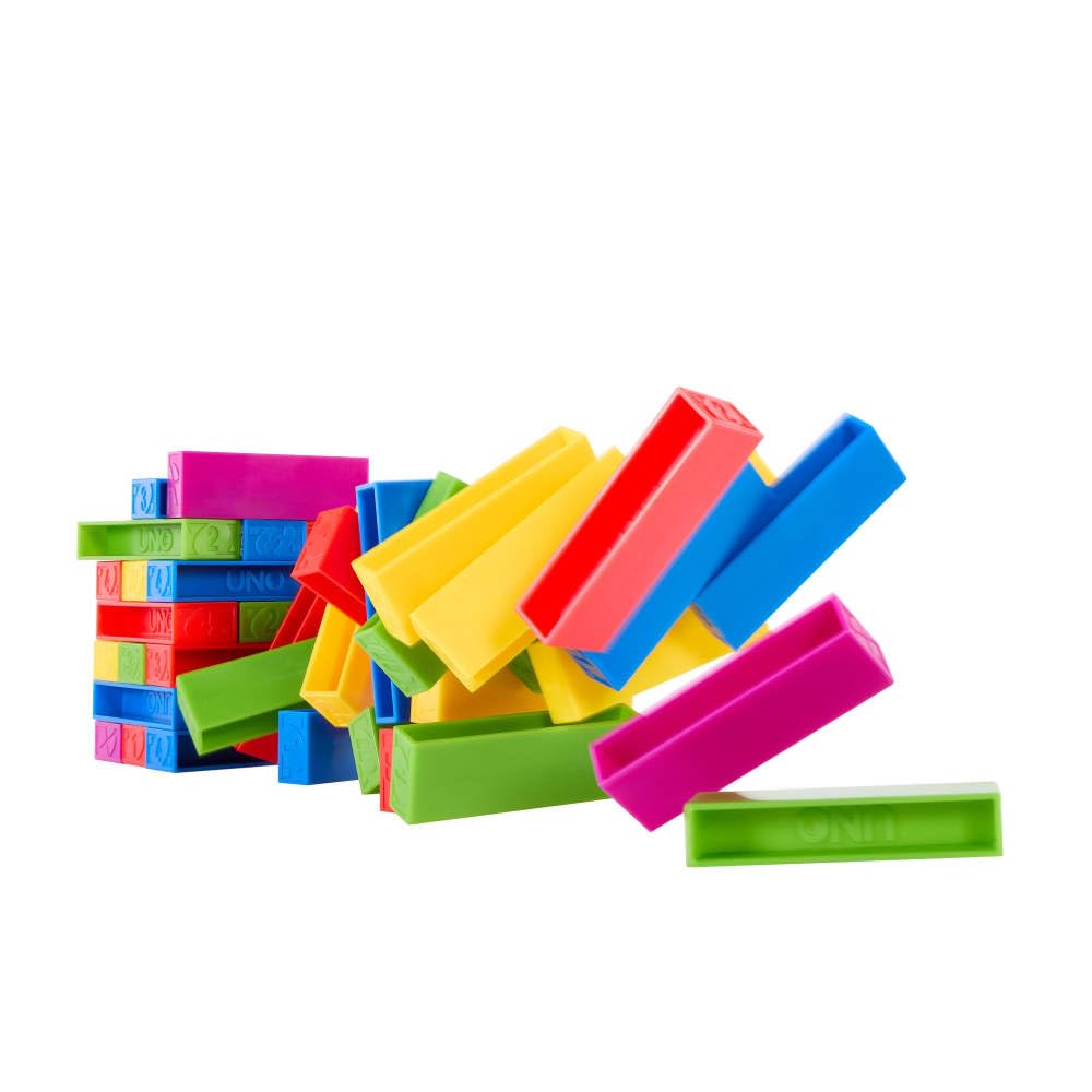 Classic UNO action blocks add twists like Reverse and Draw 2.