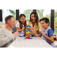 UNO Stacko loading tray keeps blocks organized for quick setup and gameplay.