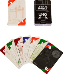 Mattel Games UNO Star Wars blueprints starships highlights detailed starship diagrams to spark imagination.