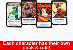 Mattel Games UNO Ultimate DC Card Game collectible foil cards shine in play.