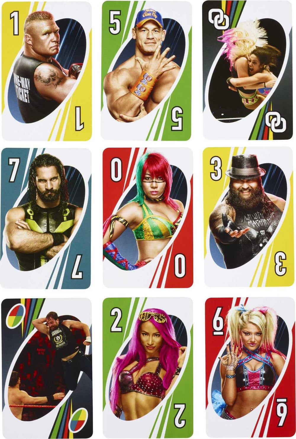 Mattel Games UNO WWE edition Locked Up card in play signaling a showdown