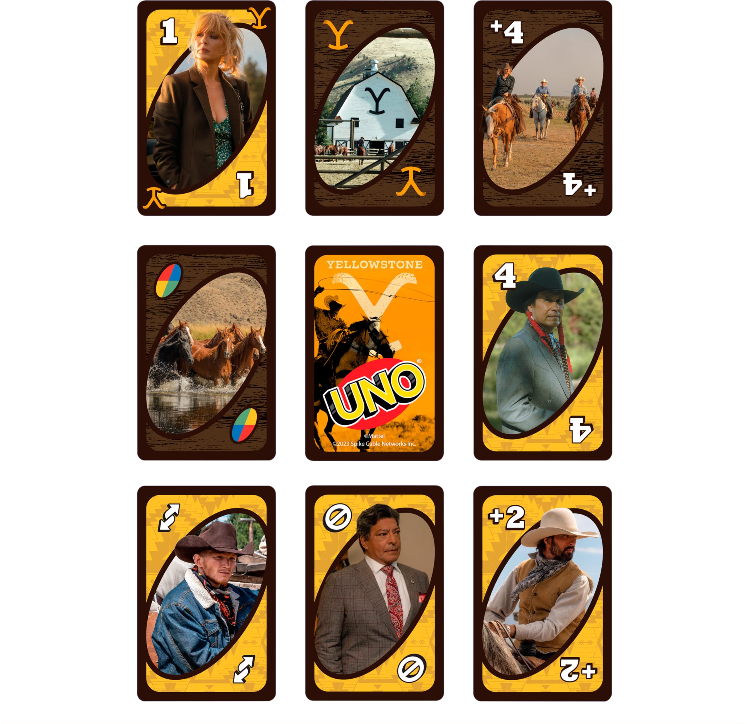 Mattel Games UNO Yellowstone gameplay setup shows how to start a round.