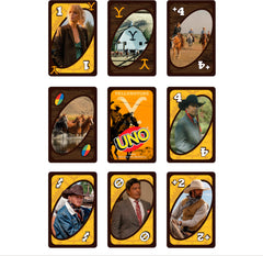 Mattel Games UNO Yellowstone gameplay setup shows how to start a round.