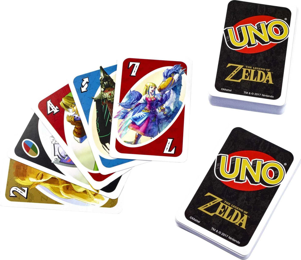 Zelda action cards from Mattel Games UNO Zelda spice up rounds.