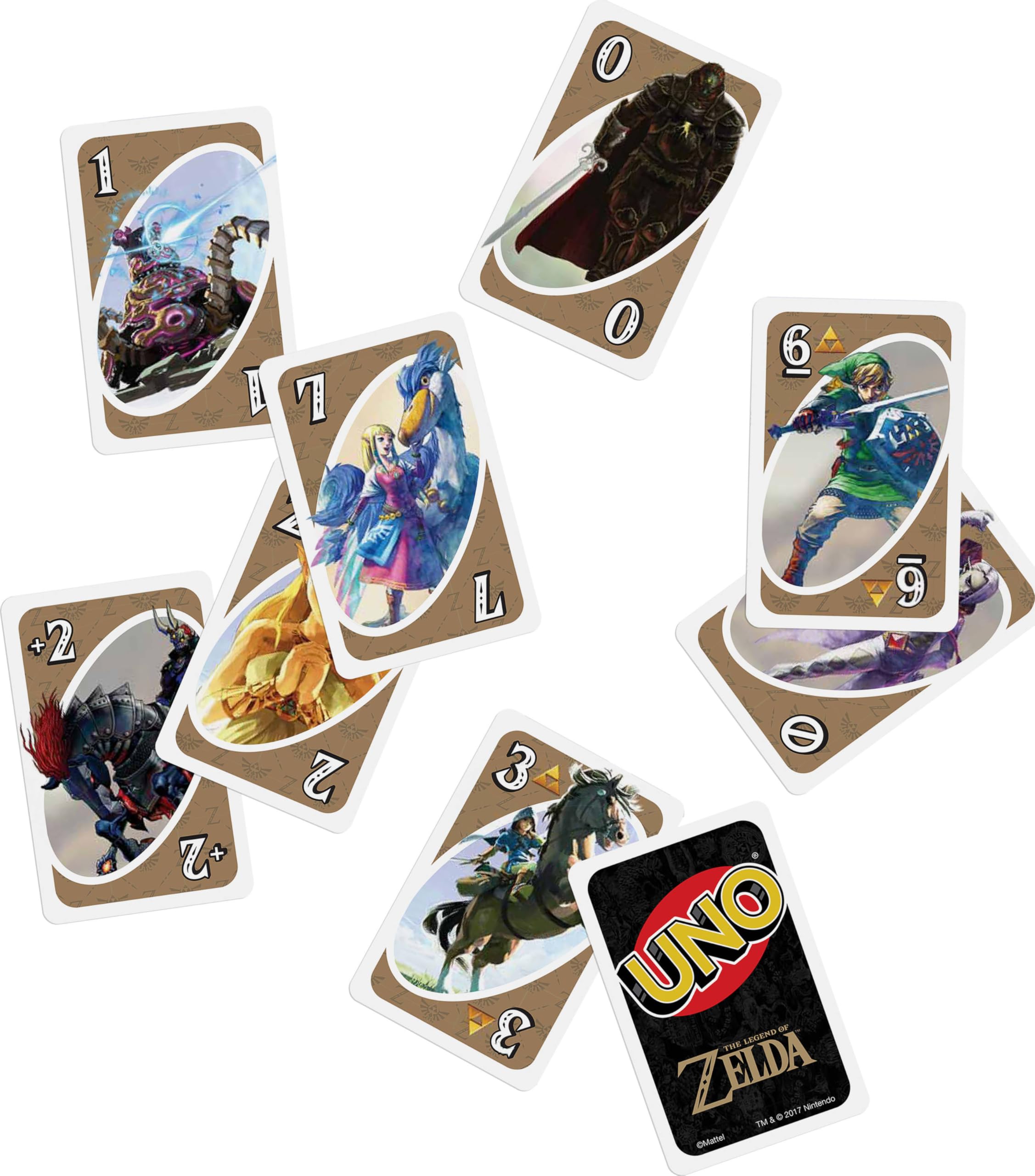 Zelda character art showcases familiar visuals from Mattel Games UNO Zelda.