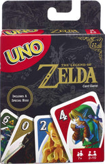 Mattel Games UNO Zelda theme pack front with vibrant graphics for family nights.