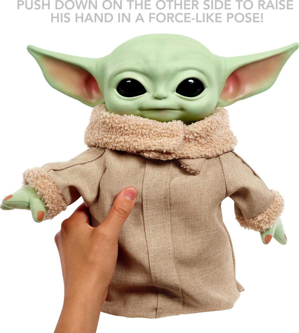 Mattel Grogu plush hand raise motion for dramatic Star Wars adventures