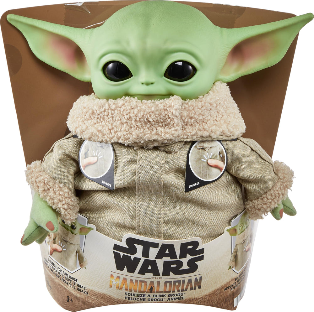 Mattel Grogu plush in box ready for gifting to fans and collectors
