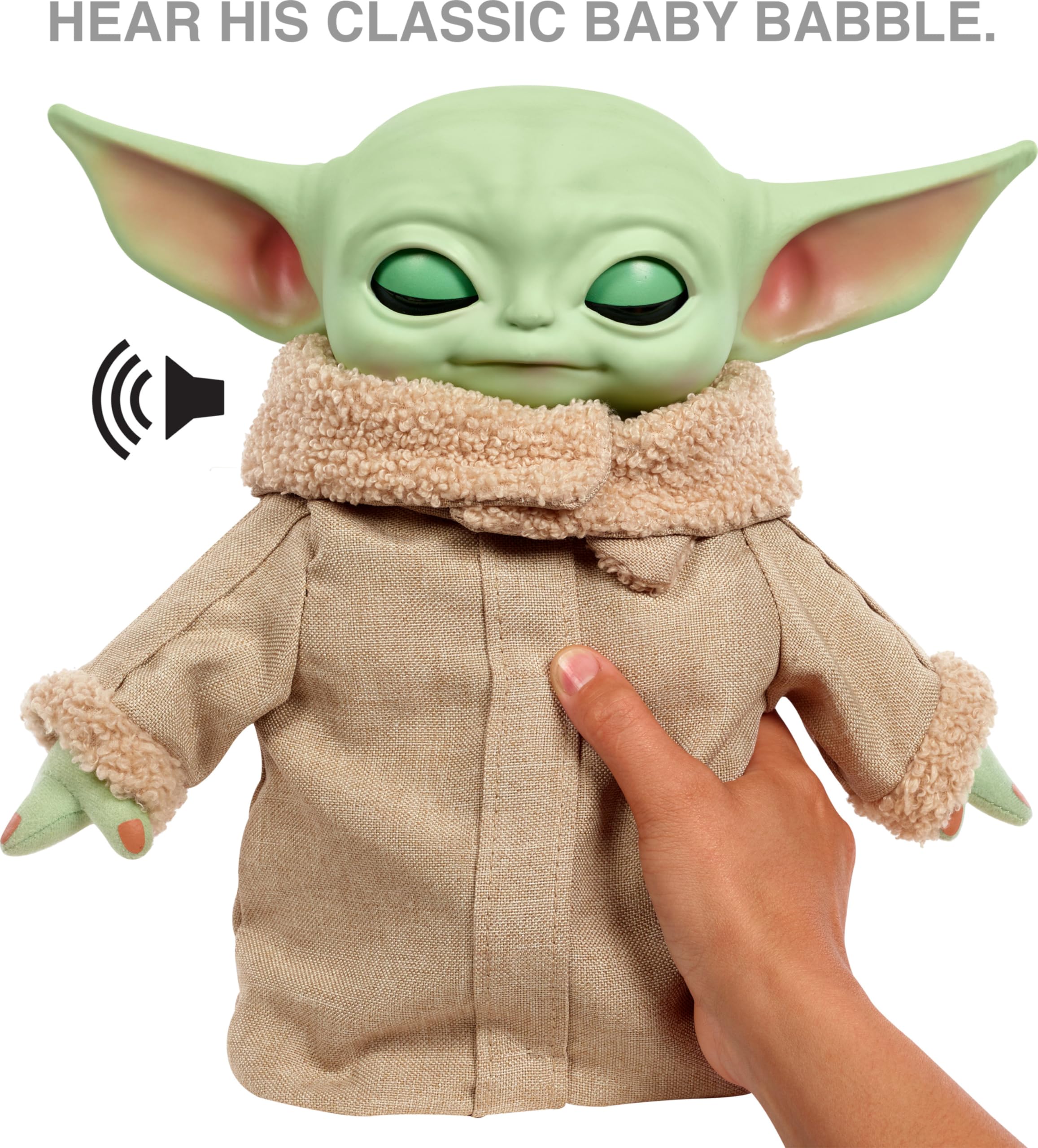 Mattel Grogu plush built-in sound enhances storytelling moments