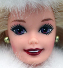 Mattel Happy Holidays Barbie 1996 Christmas packaging, exclusive collectible for Christmas decor.