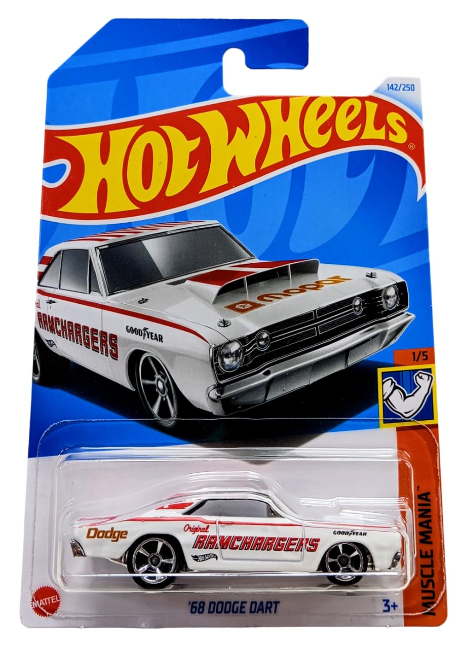 Mattel Hot Wheels 1968 Dodge Dart Musclemania pose, ideal for display and gifting