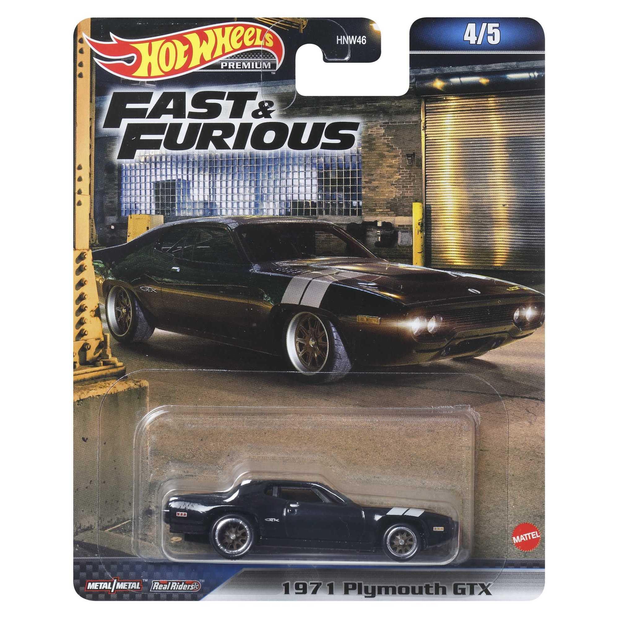 Mattel Hot Wheels 1971 Plymouth GTX front view for collectors and display.
