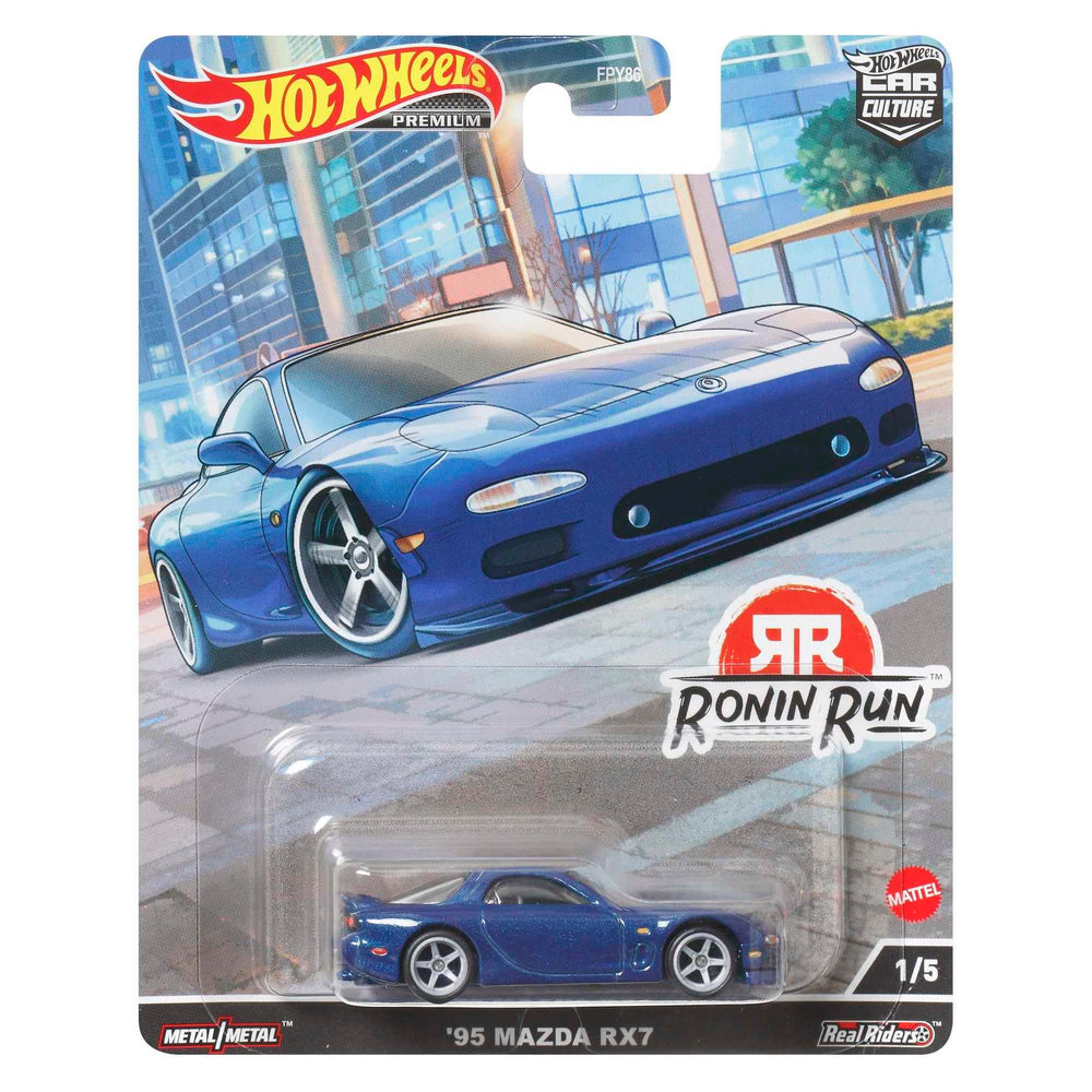 Mattel Hot Wheels 1995 Mazda RX-7 Car Culture 1/5, ideal for display and collection.