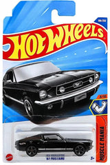 Mattel Hot Wheels '67 Mustang Black — side view for display and collection