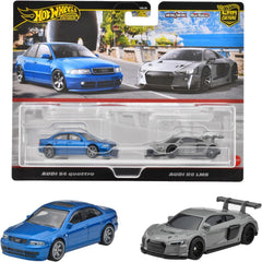 Mattel Hot Wheels Audi S4 Quattro front view with Real Riders wheels, ideal for display