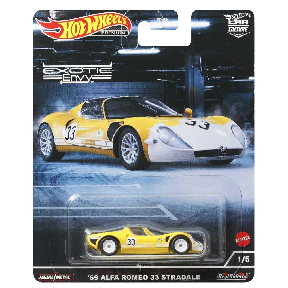 Mattel Hot Wheels 1969 Alfa Romeo 33 Stradale diorama-ready for scenic setups