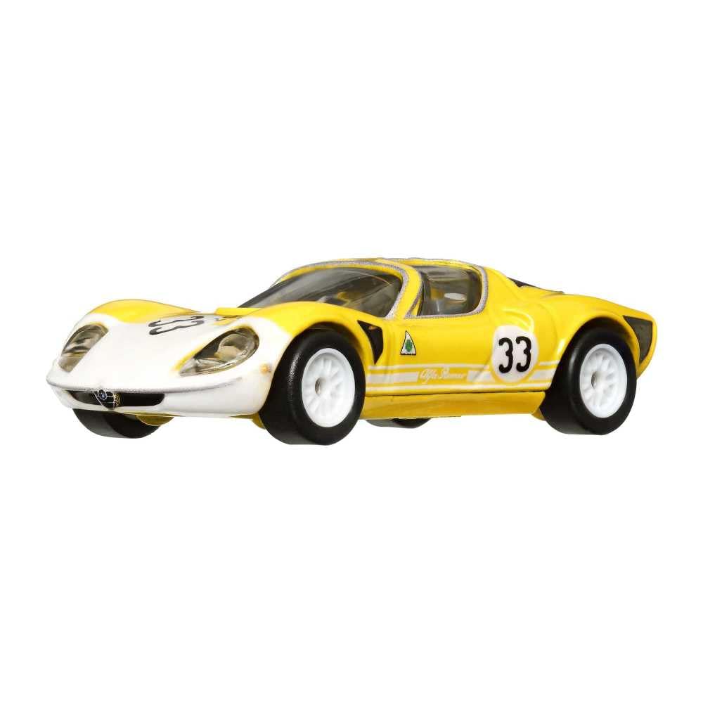 Mattel Hot Wheels Circuit Legends Alfa Romeo 33 Stradale paint detail enhances display appeal