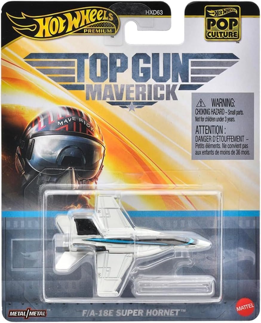Mattel Hot Wheels F/A-18E Super Hornet airplane toy in gray, ideal for action play.