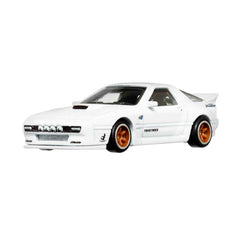 Mattel Hot Wheels Mazda RX7 FC Pandem wheel closeup highlights red line tires detail