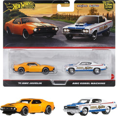 Mattel Hot Wheels Premium 71 AMC Javelin side view, perfect collectible display piece.