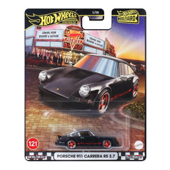 Mattel Hot Wheels Premium Boulevard Porsche 911 Carrera RS 2.7 on-track pose suggests fun track play and display possibilities