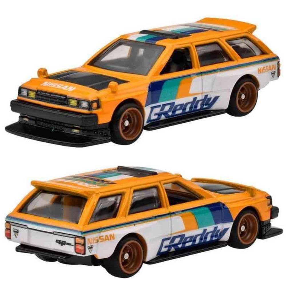 Mattel Hot Wheels Premium BRE Datsun 1:64 rear view highlights Real Riders tires.