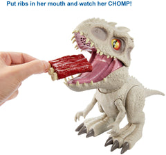 Mattel Indominus Rex mouth opening action for dramatic chomps.