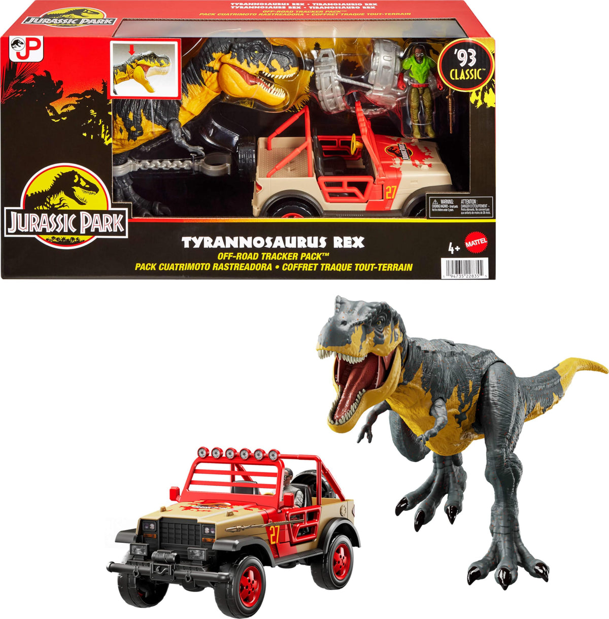 Mattel Jurassic Park '93 T. rex figure ideal for imaginative adventures and action play